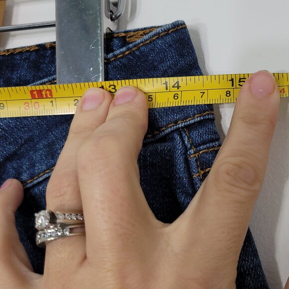 Refuge Women's Blue Denim Distressed Mid Rise Front Zipper Casual Skinny Jeans - Picture 11 of 12